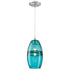 Westinghouse Lighting 6366300 Soren brushed nickel mini pendant with turquoise glass