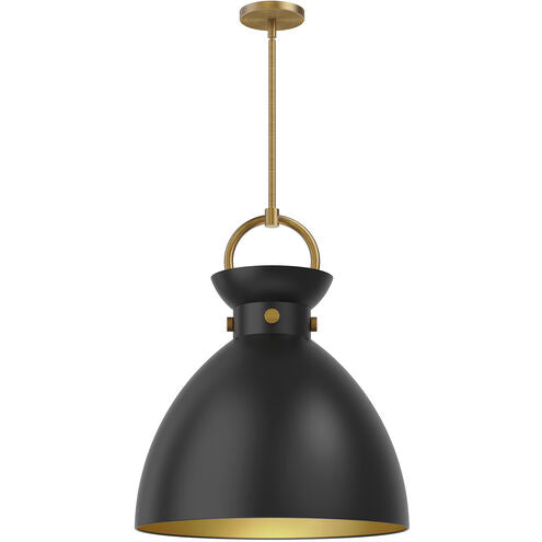 Alora Mood PD411318AGMB Waldo 1 Light 18 inch Pendant Ceiling Light, Aged Gold / Matte Black