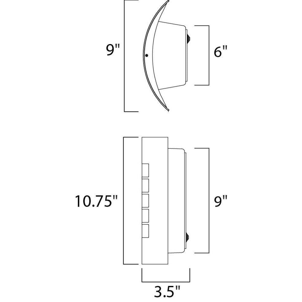 Maxim Lighting 64331WTSST View Outdoor Wall Lantern Dimensions Schematic