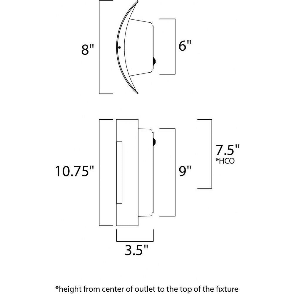 Maxim Lighting 64332WTSST View Outdoor Wall Lantern Dimension Diagram