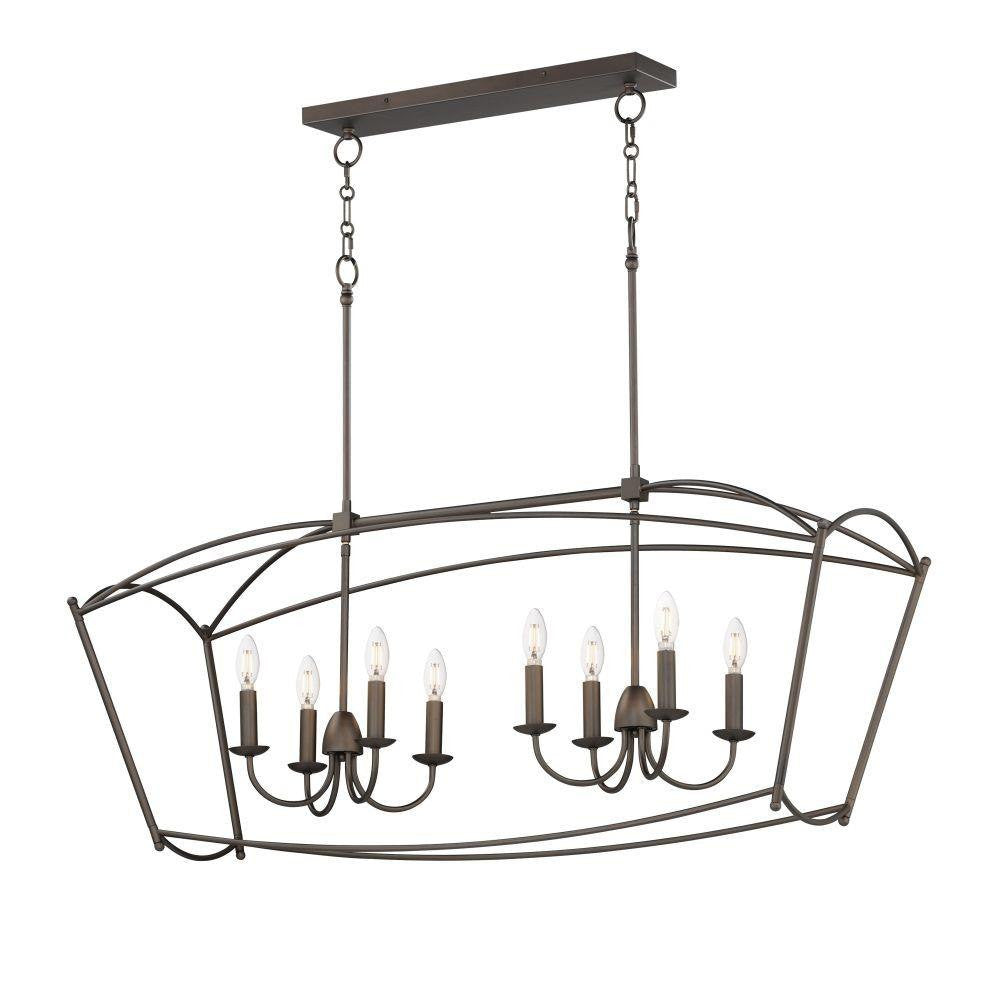 Maxim Lighting 12169CHB Plumette 8 Light Chestnut Bronze Linear Pendant Ceiling Light