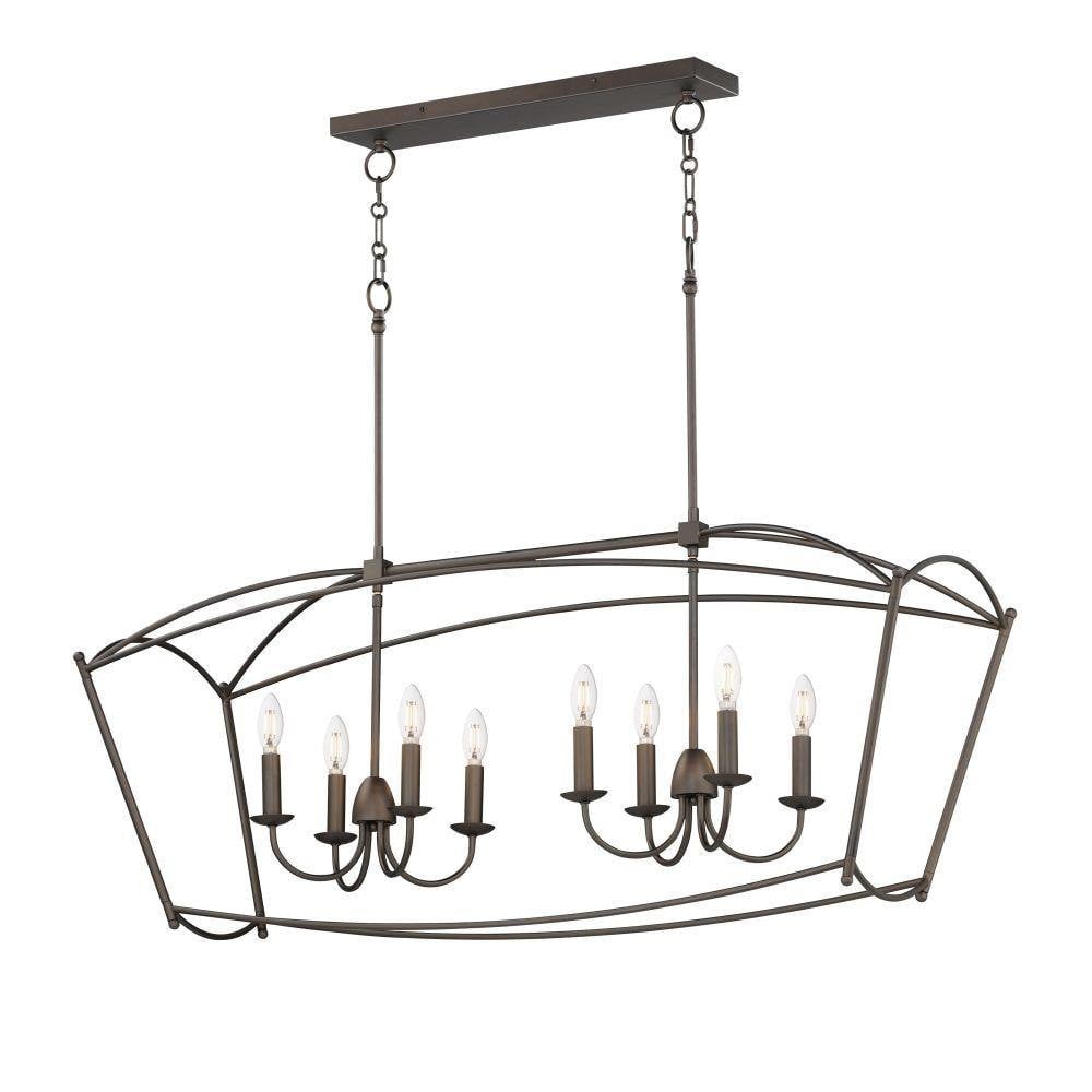 Maxim Lighting 12169GL Plumette 8 Light Gold Leaf Linear Pendant Ceiling Light