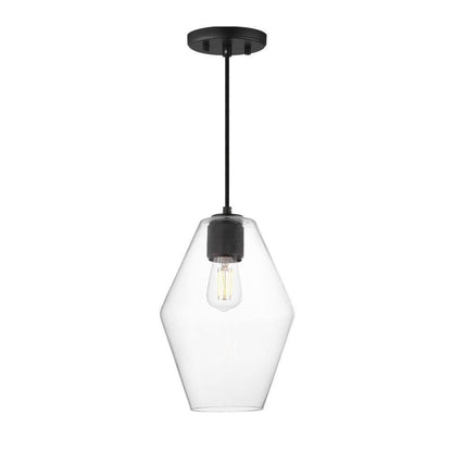 Maxim Lighting 21335CLBK Geode 1 Light 13 inch Black Pendant Ceiling Light