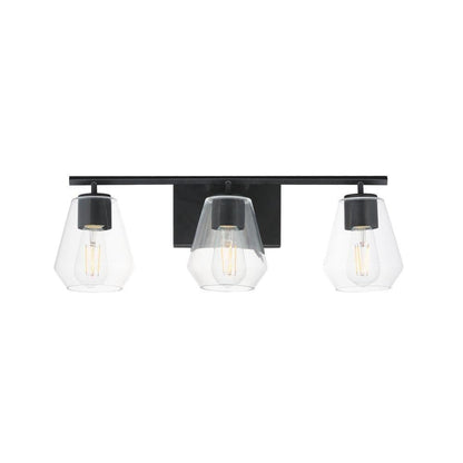 Maxim Lighting 21333CLSN Geode 3 Light 22.5 Inch Satin Nickel Bath Vanity Wall Light - Front View