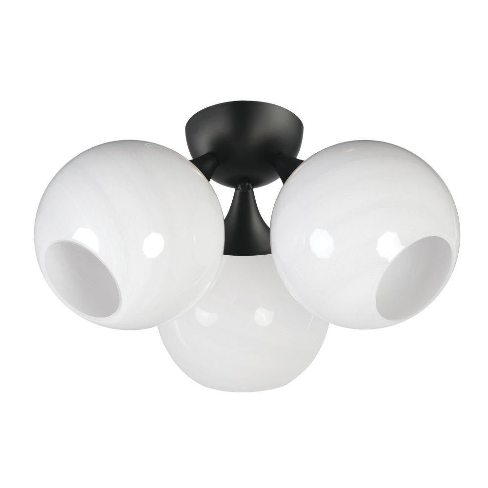 Maxim Lighting 21225MRBK Neve 3 Light 18.75 Inch Matte Black Semi-Flush Mount Ceiling Light