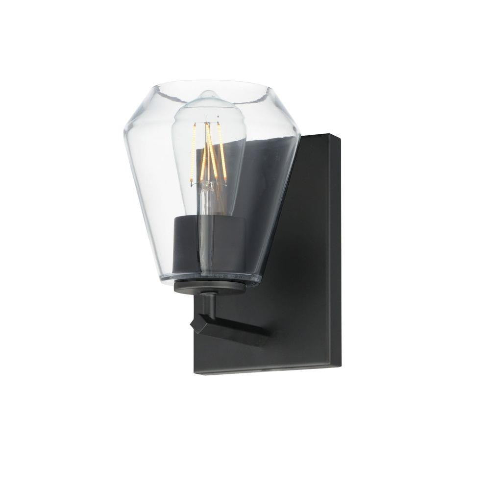 Maxim Lighting 21331CLBK Geode 1 Light 8 inch Black Wall Sconce