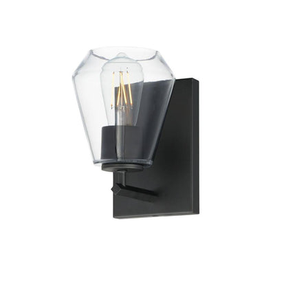 Maxim Lighting 21331CLBK Geode 1 Light 8 inch Black Wall Sconce