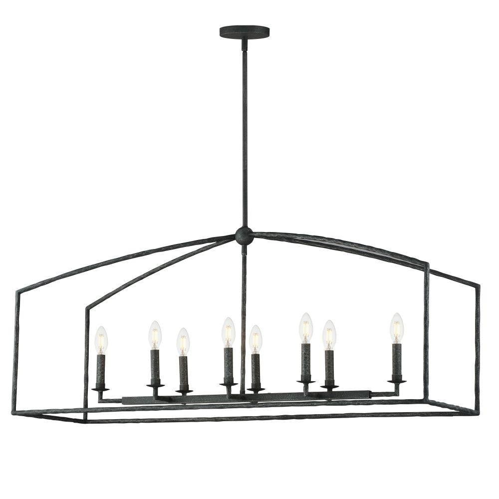 Maxim Lighting 21848BS Martel 8 Light Blacksmith Linear Chandelier Ceiling Light