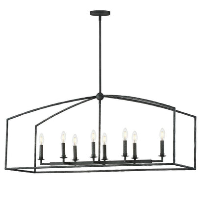 Maxim Lighting 21848BS Martel 8 Light Blacksmith Linear Chandelier Ceiling Light