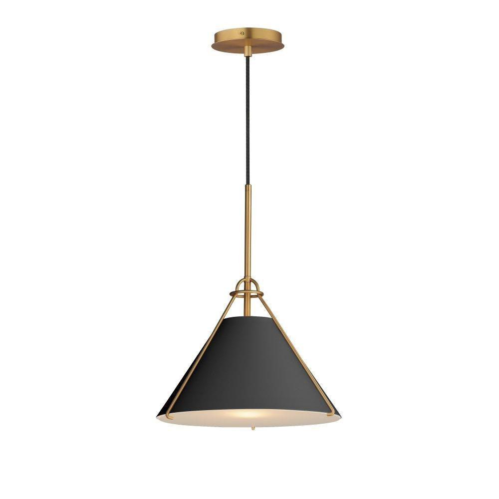 Maxim Lighting 25229BKNAB Lucas 1 Light 13.25 inch Black/Natural Aged Brass Pendant Ceiling Light