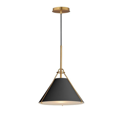 Maxim Lighting 25229BKNAB Lucas 1 Light 13.25 inch Black/Natural Aged Brass Pendant Ceiling Light