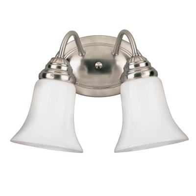 Westinghouse Lighting 6461700 brushed nickel two light wall fixture with white opal glass