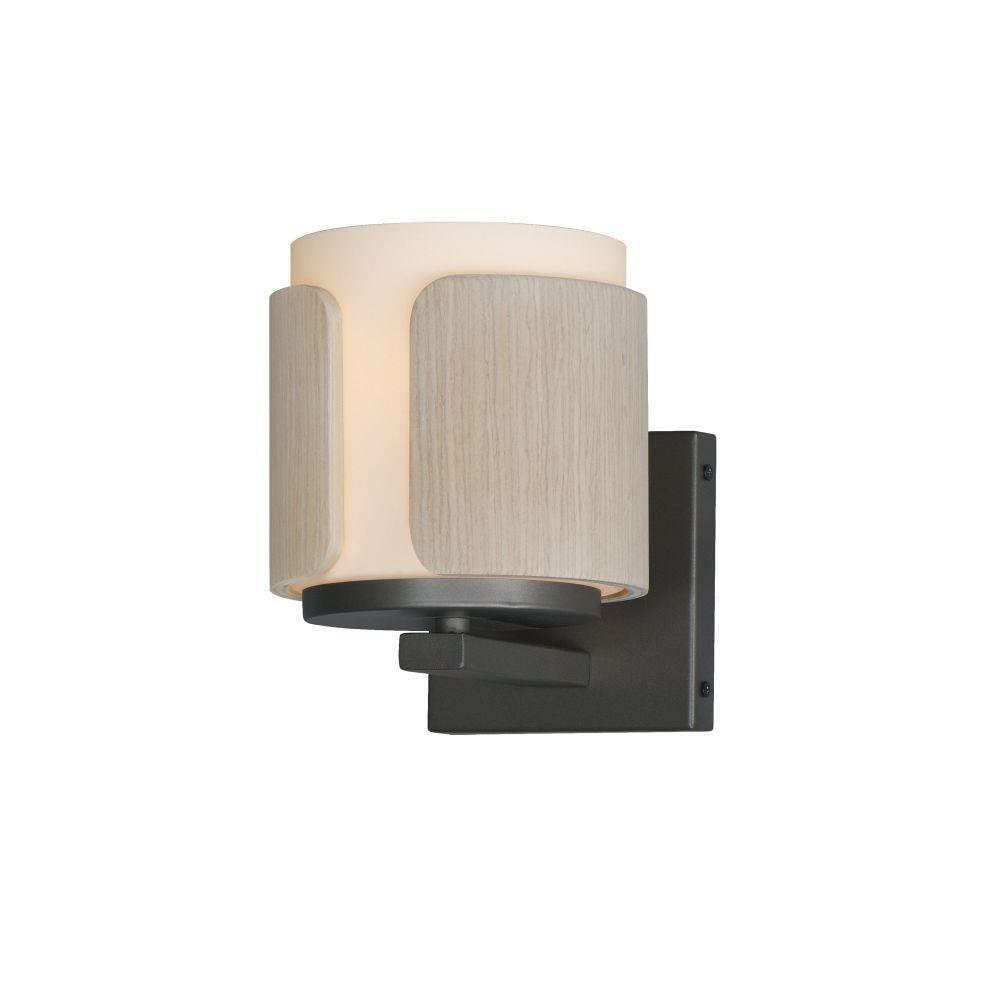 Maxim Lighting 21711SWNWDCHL Draughtsman 1 Light 7.5 inch Natural Wood Charcoal Wall Sconce Wall Light