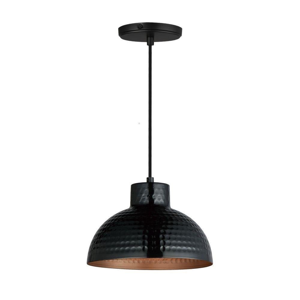 Maxim Lighting 35142GNNAB Rockport 1 Light Pendant in Sage Green/Natural Aged Brass with hammered metal dome shade