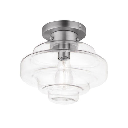 Maxim Lighting 11120CLSN Harbor 1 Light 12 Inch Satin Nickel Flush Mount Ceiling Light