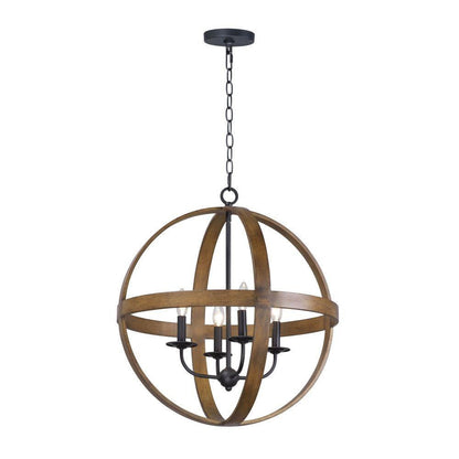 Maxim Lighting 27574APBK Compass 4 Light Antique Pecan/Black Pendant Ceiling Light