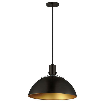 Maxim Lighting 12045ABBK Dawn 1 Light 15.25 inch Antique Brass/Black Pendant Ceiling Light