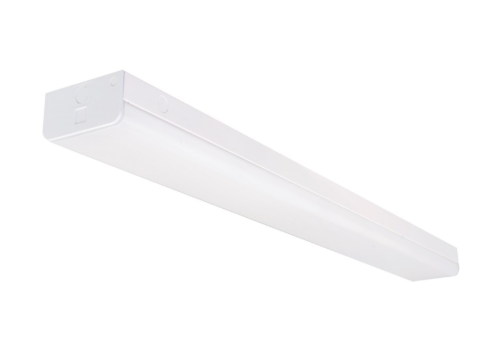 Nuvo 65-1152 Wide LED Strip Light - 4FT - Emergency Back Up - 38W - 4000K - 120-277V - White - Knockouts