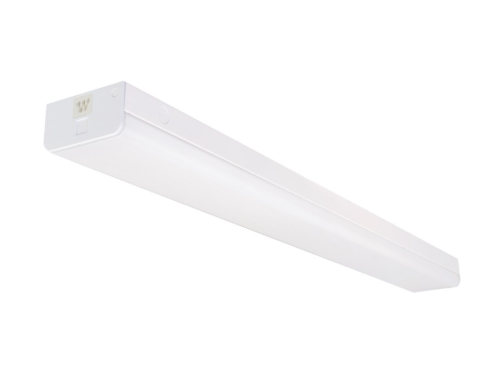 Nuvo 65-1155 Wide LED Strip Light - 4FT - Emergency Back Up - 38W - 4000K - 120-277V - White - Connectible