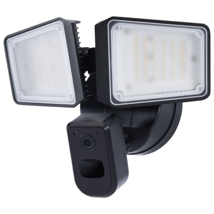Nuvo 65-921 Rectangular Outdoor SMART LED Security Light with Camera, Starfish Enabled, Wattage 36W, Tunable White, Black, Voltage 120-277V