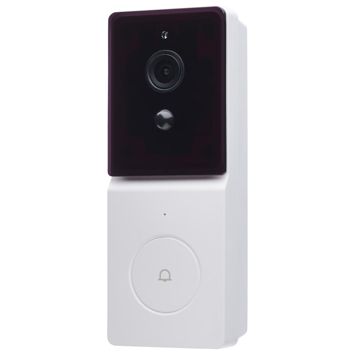 Nuvo 65-935 Starfish Smart Doorbell Security Camera - White with Black Chime, 32GB SD Card, 2.4GHz WiFi, Alexa/Google/Siri Compatible, Wet-Rated & California-Compliant