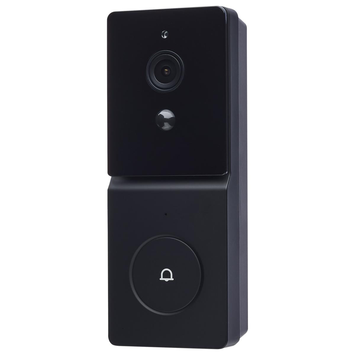 Nuvo 65-936 Starfish Smart Doorbell Security Camera - Black with Black Chime, 32GB SD Card, 2.4GHz WiFi, Alexa/Google/Siri Compatible, Wet-Rated & California-Compliant