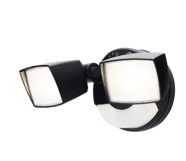 Nuvo 65-998 LED Security Light, with Nightlight, PIR Sensor, Dual Head, Field Selectable, 3000K/4000K/5000K, 2190L-3352L Black Finish