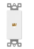 Enerlites 6501-W Molded-in Voice And Audio/Video One Rj11 Jack, 4-Position, 4-Conductor, White Finish