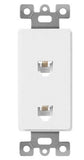 Enerlites 6503-W Moded-in Voice and Audio Video Duplex Rj11 Jacks, White Finish