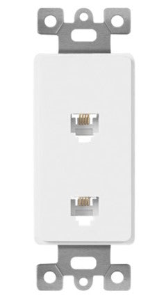 Enerlites 6503-LA Moded-in Voice and Audio Video Duplex Rj11 Jacks, Light Almond Finish