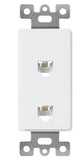 Enerlites 6503-I Moded-in Voice and Audio Video Duplex Rj11 Jacks, Ivory Finish