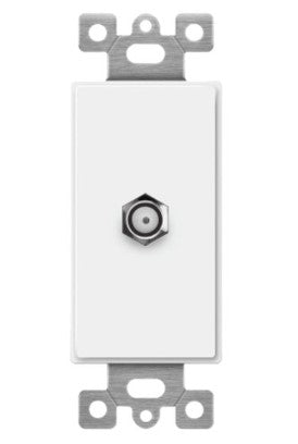 Enerlites 6505-LA Molded-in Voice And Audio/video Single F-type Connector Wall Jack Female To Female, Light Almond Finish