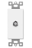 Enerlites 6505-LA Molded-in Voice And Audio/video Single F-type Connector Wall Jack Female To Female, Light Almond Finish