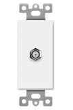 Enerlites 6505-I Molded-in Voice And Audio/video Single F-type Connector Wall Jack Female To Female, Ivory Finish