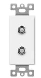 Enerlites 6506-W Molded-in Voice And Audio/video Duplex F-type Connector Wall Jacks Female To Female, White Finish