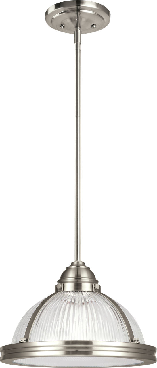 Generation Lighting Pratt Street Prismatic 1 light brushed nickel pendant ceiling light