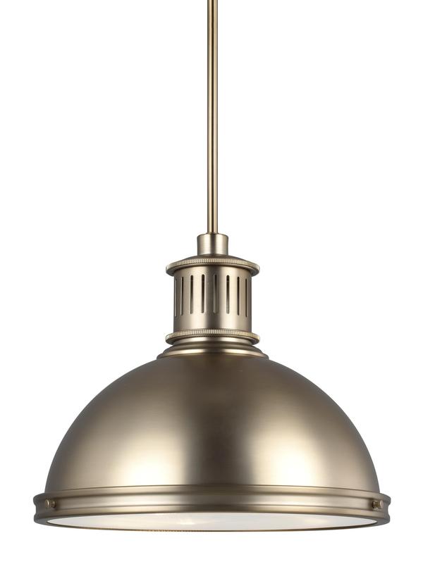 Generation Lighting 65087EN3-848 Pratt Street Metal satin brass pendant ceiling light