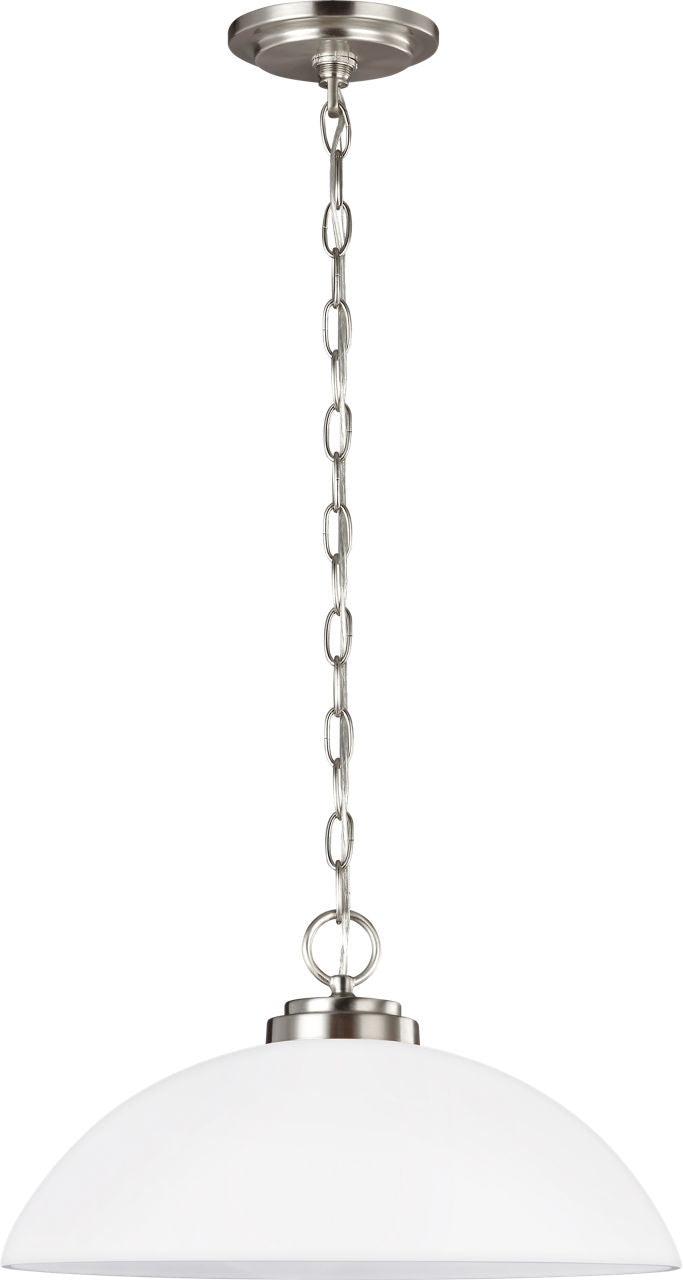 Generation Lighting 65160-962 Oslo 1 Light Brushed Nickel Pendant Ceiling Light