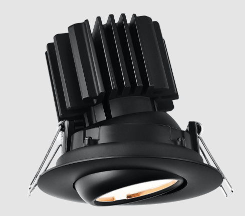 Lotus LED Lights L3G-RFW-BK-LB50-3K95 Tangra 3" Gimbal Round Flat Wide Trim, Black Trim with Black Lens, Beam Angle 50°, Color Temperature 3000K, CRI95