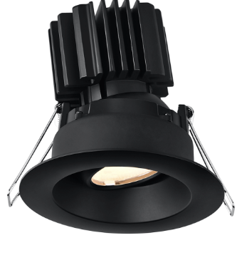Lotus LED Lights L3G-RRW-BK-RF50-4C90 Tangra 3″ Gimbal Round Recessed Wide Black Trim, Reflector Frosted Glass, Beam Angle 50°, 4CCT+DTW 35K to 27K, CRI90