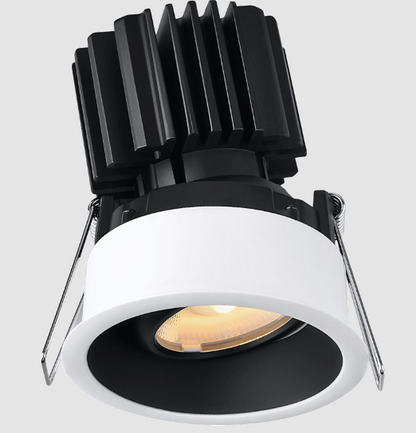 Lotus LED Lights L3G-RRT-WB-LB36-1895 Tangra 3″ Gimbal Round Recessed Thin White-Black Duo Trim, Lens Black, Beam Angle 36°, DTW 30K to 18K, CRI95