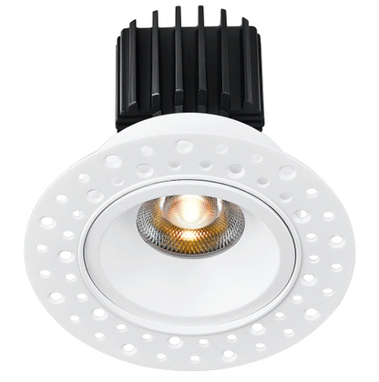 Lotus LED Lights L3F-RRI-WH-RC20-1895 Tangra 3" Fixed Round Recessed Invisible White Trim Lens  – 36° Beam – DTW 30K to 18K – Clear Glass Reflector – CRI 95