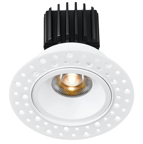 Lotus LED Lights L3F-RRI-WH-RC20-1895 Tangra 3" Fixed Round Recessed Invisible White Trim Lens  – 36° Beam – DTW 30K to 18K – Clear Glass Reflector – CRI 95