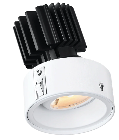 Lotus LED Lights L3G-RIF-WH-RC36-3K98 Tangra 3" Gimbal Round Recessed Invisible Flangeless White Trim, Reflector Clear Glass, Beam Angle 36°, Color Temperature 30K, CRI98