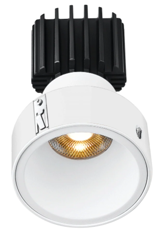 Lotus LED Lights L3F-RDF-WH-RF50-3K98 Tangra 3" Fixed Round Deep Regressed Invisible Flangeless White Trim, Reflector Frosted Glass, Beam Angle 50°, Color Temperature 30K, CRI98