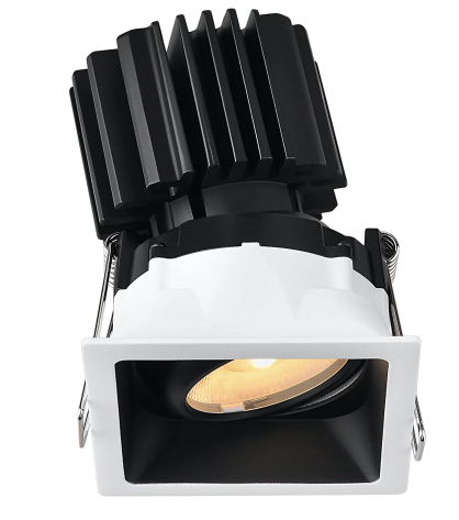 Lotus LED Lights L3G-SRT-WB Tangra 3" Gimbal Square Recessed Thin Trim, White-Black Duo Finish