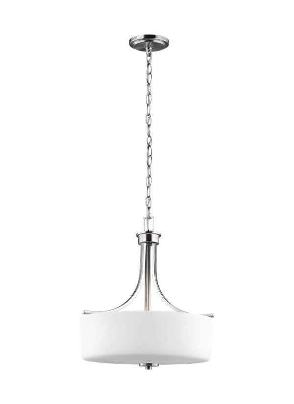 Generation Lighting Canfield 3 light pendant in Brushed Nickel