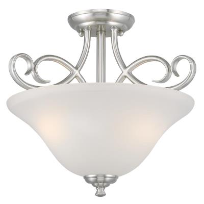 Westinghouse Lighting 6573800 Dunmore 2 Light Brushed Nickel Semi-Flush Mount Ceiling Light