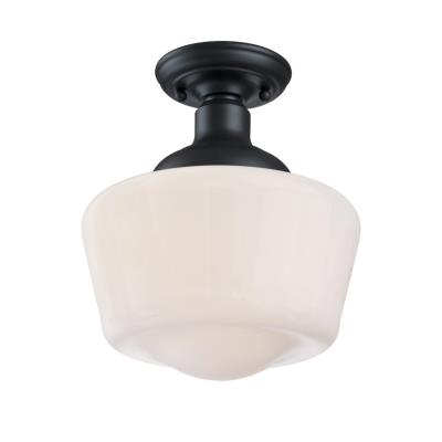 Westinghouse Lighting 6578300 Scholar 1 light textured black semi-flush mount ceiling light
