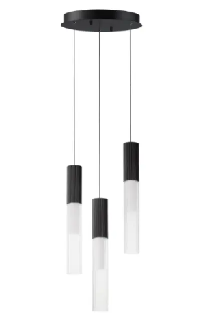 ET2 Contemporary Lighting E11013-144BK Reeds Multi-Light LED Pendant, Color Temperature 3000K, 720 Lumens, Voltage 120V, Black Finish